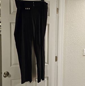 Black Wideleg Slacks